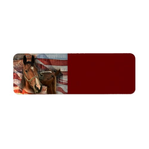 Horse Rustic Barn American Flag Label