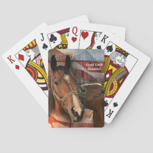 Horse Rustic Barn American Flag Poker Cards