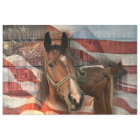 Horse Rustic Barn American Flag