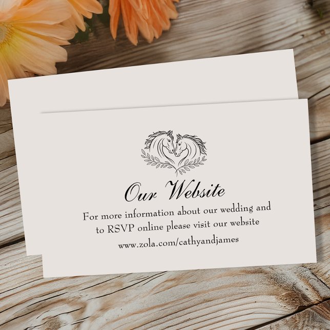Horse Rustic Country Western Wedding Website  Enclosure Card (Creator Uploaded)