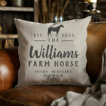 Horse Rustic Family Name Farm Throw Pillow at Zazzle