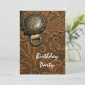 Horse Saddle Country Western Birthday Party Invitation (Standing Front)