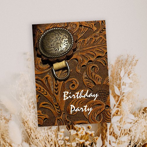 Horse Saddle Country Western Birthday Party Invitation