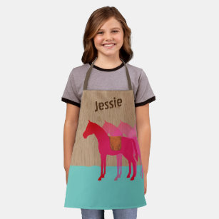 Horse saddle girls cooking crafts personalized apron