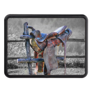 Horse Saddle On Corral Fence Western Hitch Cover