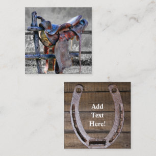 Horse Saddle On Corral Fence Western Note Card