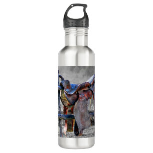 Horse Saddle On Corral Fence Western Stainless Steel Water Bottle
