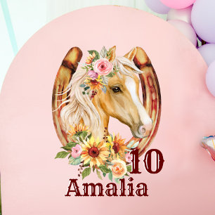 Horse saddle up cowgirl party wall backdrop wall decal