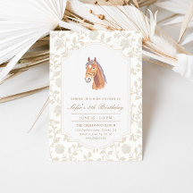 Horse Saddle Up Neutral Brown Toile Pony Birthday