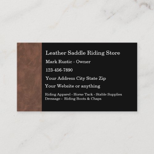 Horse Saddlery Leather Theme Business Card