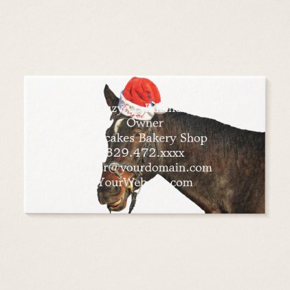 Horse santa - christmas horse - merry christmas business card