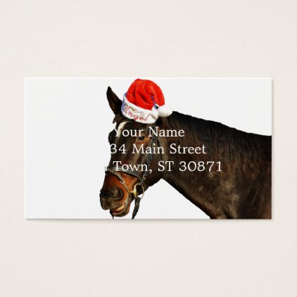 Horse santa - christmas horse - merry christmas business card