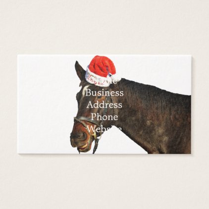 Horse santa - christmas horse - merry christmas business card