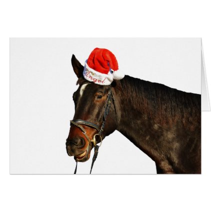 Horse santa - christmas horse - merry christmas card