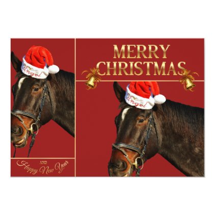 Horse santa - christmas horse - merry christmas card