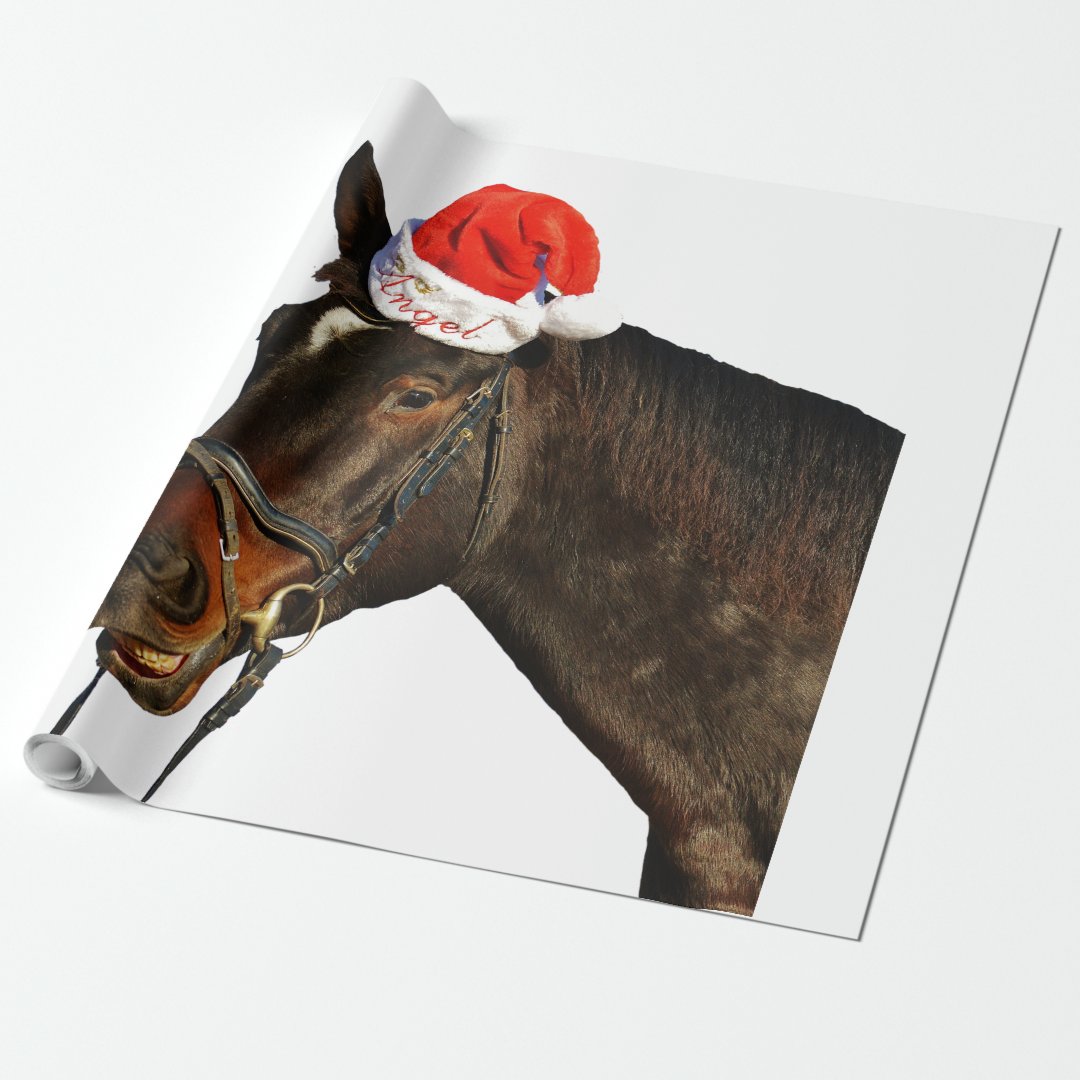 Horse santa - christmas horse - merry christmas wrapping paper | Zazzle