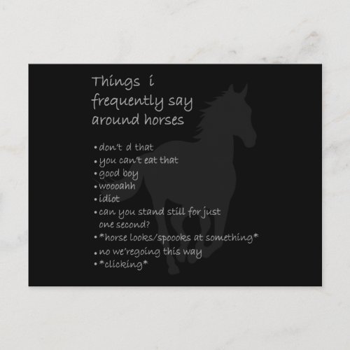Horse Saying Funny Horse Quote Gift Girls Women Postcard
