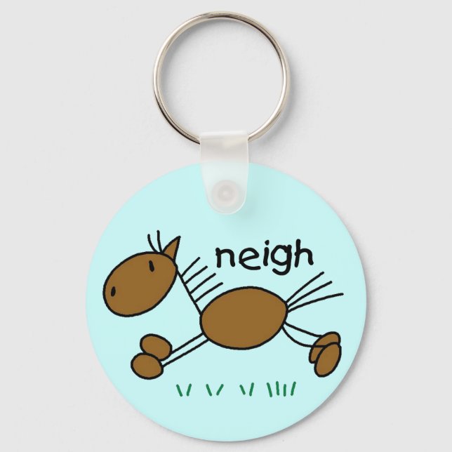 Horse Says Neigh Tshirts and Gifts Keychain (Front)