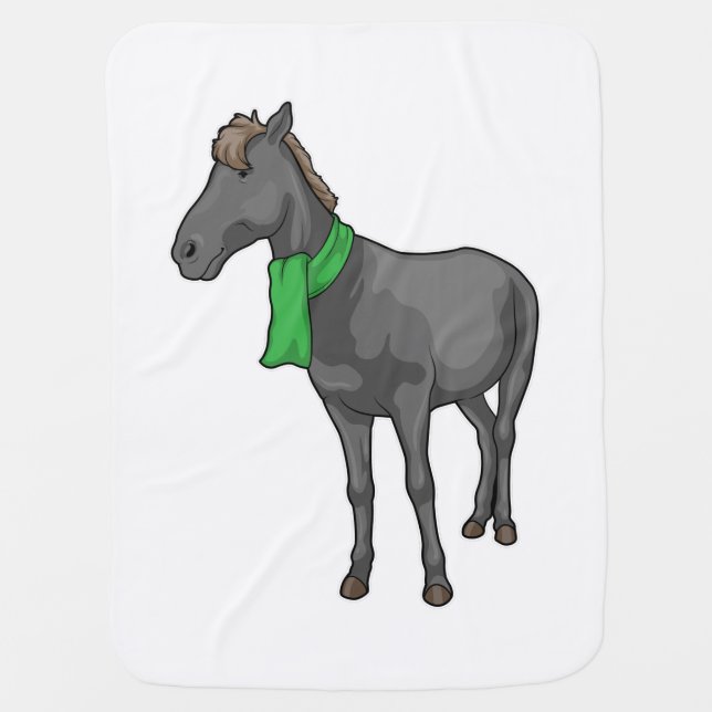 Horse Scarf Baby Blanket (Front)
