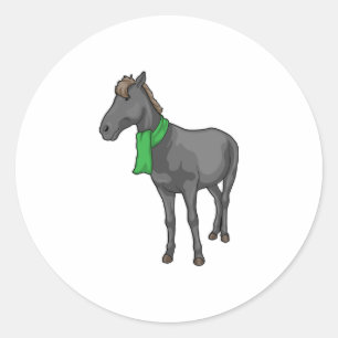 Horse Scarf Classic Round Sticker