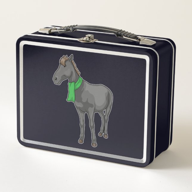 Horse Scarf Metal Lunch Box (Front)