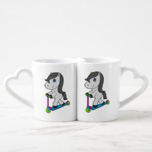 Horse Scooter Coffee Mug Set