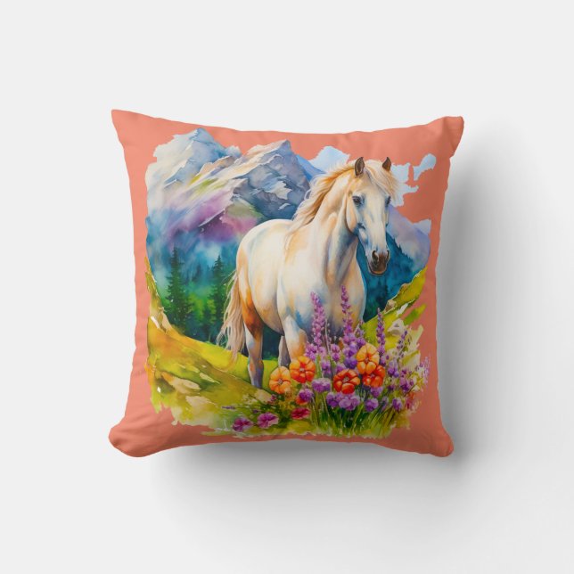 Horse Series Throw Pillow 16"x16" (Front)