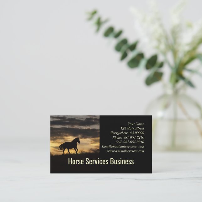 Horse Services or Boarding Vet  Business Card (Standing Front)