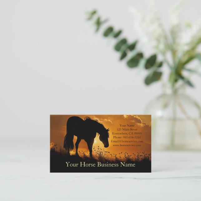 Horse Services or Equine Veterinarian Business Card (Standing Front)