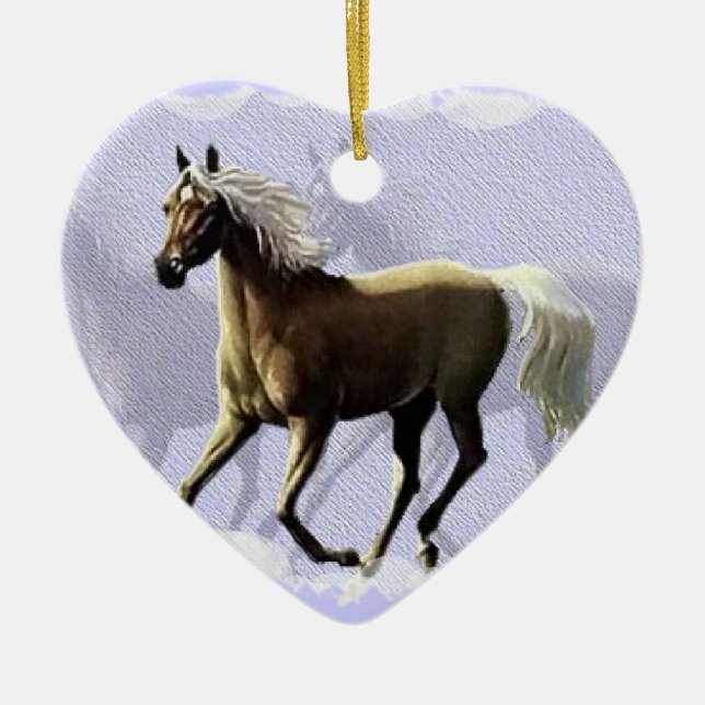 Horse Shadow Ceramic Ornament (Front)