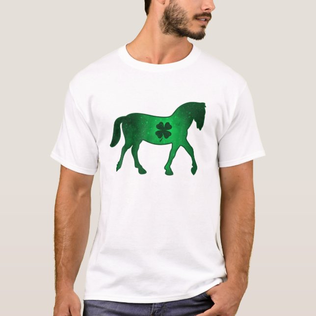 Horse Shamrock Clover Leaf Pajama St. Patrick's Da T-Shirt (Front)