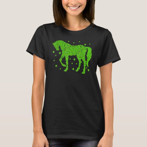 Horse Shamrock Horseback Riding Equestrian Patrick T_Shirt