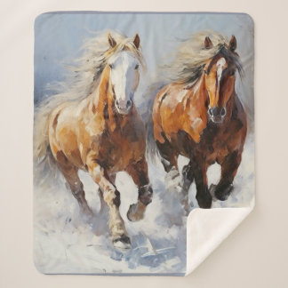 Horse Sherpa Blanket
