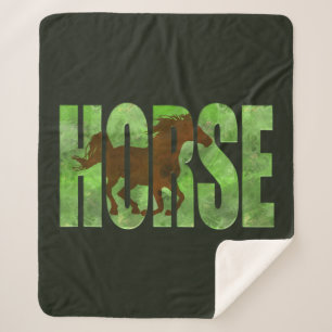 horse sherpa blanket