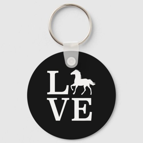 Horse Shirt Equestrian Gifts Horseback Riding Love Keychain