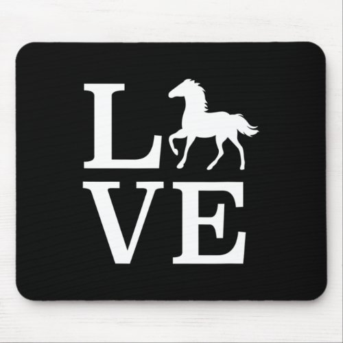 Horse Shirt Equestrian Gifts Horseback Riding Love Mouse Pad