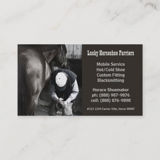 Customizable Horse Shoe Farrier Hoof Service Business Card Templates