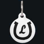 Horse shoe logo pet tag for your dog or cat<br><div class="desc">Horse shoe logo pet tag for your dog or cat. Customizable label with personalized pet name and phone number. Simple way to retrieve your animal pet. Presents for new pet owner,  dog walker,  pet rescue service,  etc. Add your own name initial or monogram.</div>
