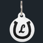 Horse shoe logo pet tag for your dog or cat<br><div class="desc">Horse shoe logo pet tag for your dog or cat. Customizable label with personalized pet name and phone number. Simple way to retrieve your animal pet. Presents for new pet owner,  dog walker,  pet rescue service,  etc. Add your own name initial or monogram.</div>