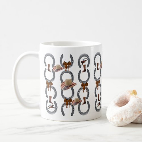 Horse Shoe Saddle Cowboy Mug