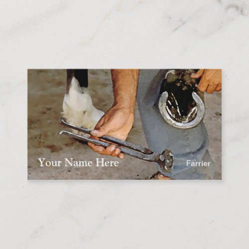 Horse shoeing business card