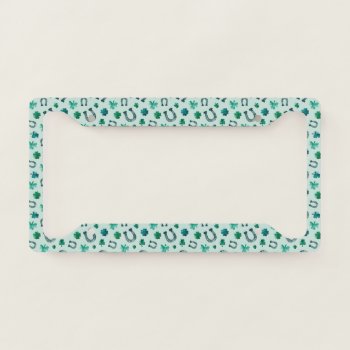 Horse Shoes And Shamrocks  License Plate Frame by angelandspot at Zazzle