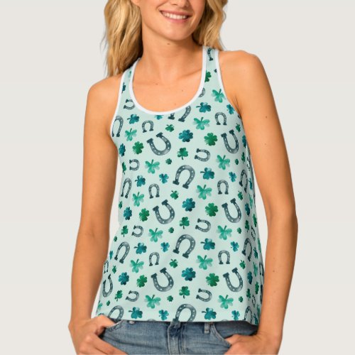 Horse Shoes and Shamrocks Tank Top