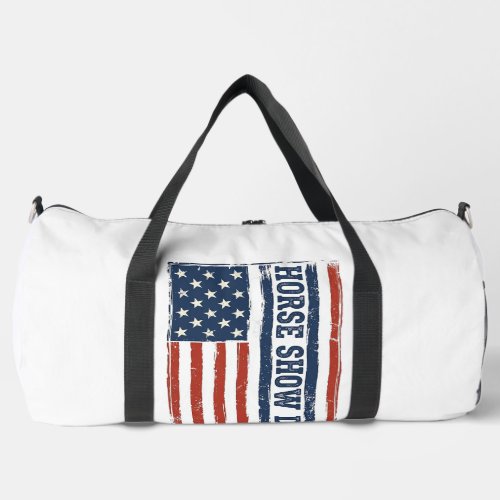 Horse Show Dad American Flag Vintage Shirt Design_ Duffle Bag