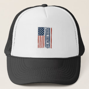 Horse Show Dad American Flag Vintage Shirt Design_ Trucker Hat