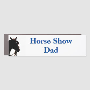 Horse Show Dad car magnet (blue)