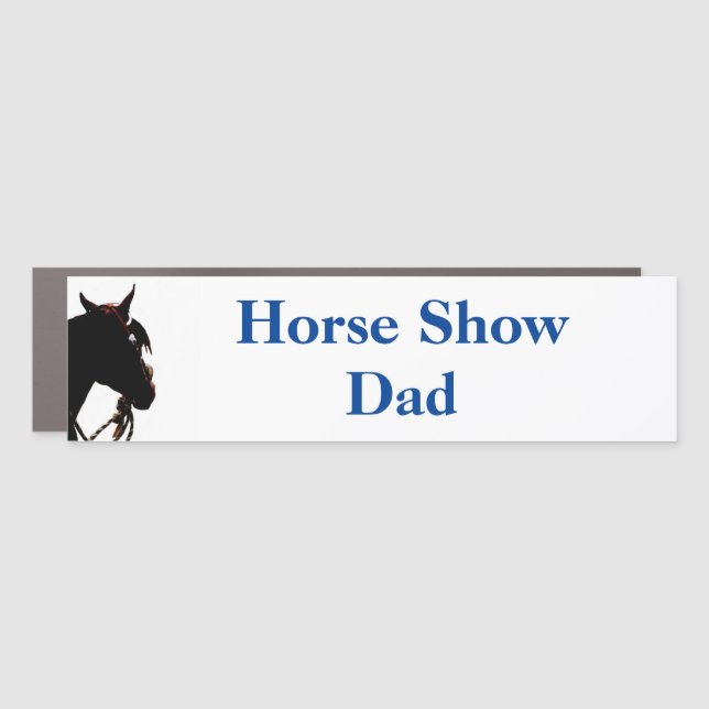 Horse Show Dad car magnet (blue) (Front)