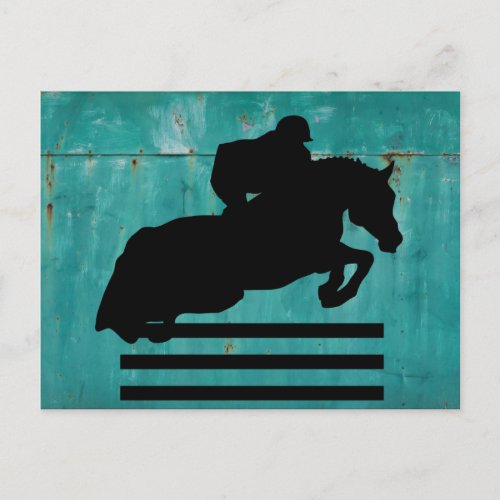 Horse Show Hunter Jumper Silhouette Postcard