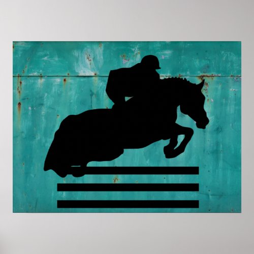 Horse Show Hunter Jumper Silhouette Poster