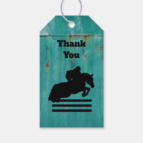 Horse Show Hunter Jumper Silhouette Thank You Gift Tags